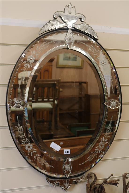 A Venetian wall mirror, H.94cm